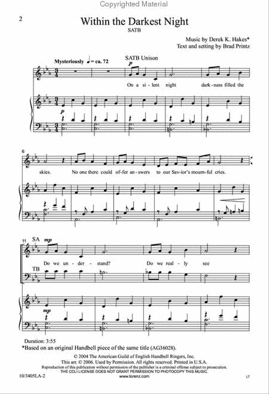 Within the Darkest Night Within the Darkest Night 4-Part scores gallery preview page 2