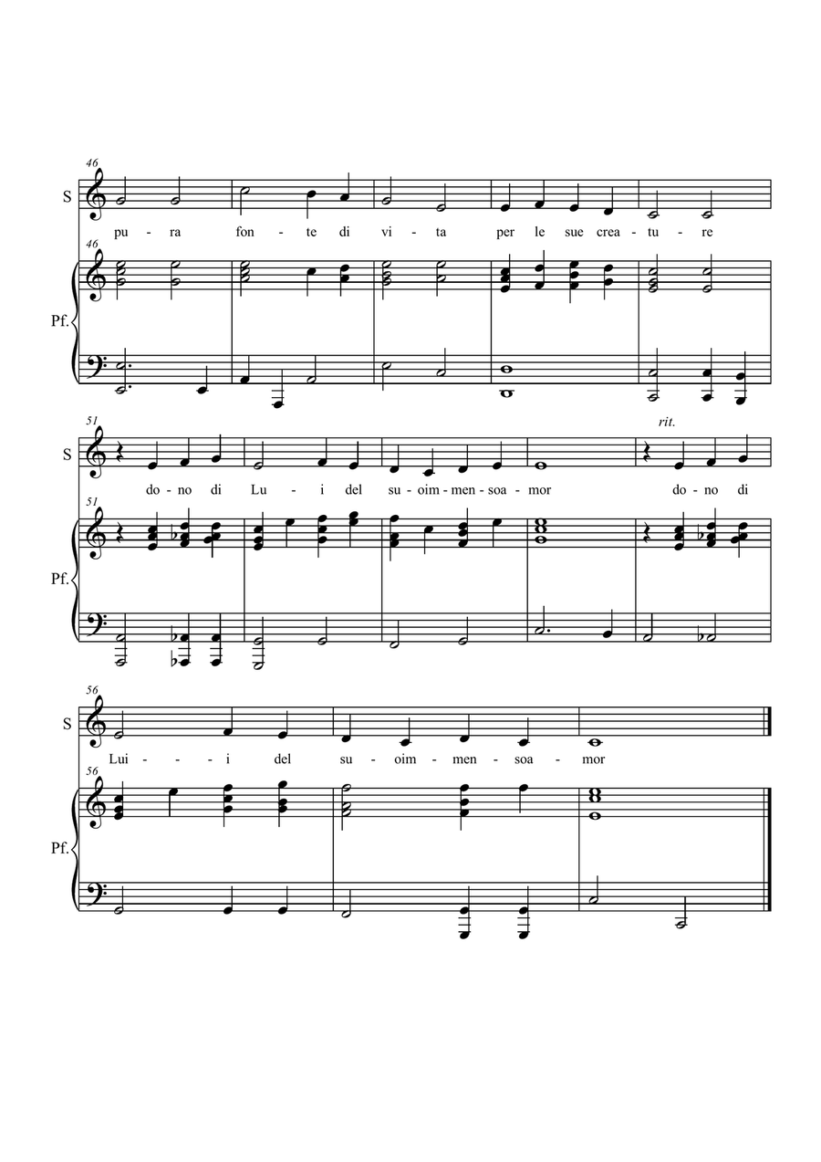 Fratello sole e sorella luna. Voice and piano Piano, Vocal scores gallery preview page 4