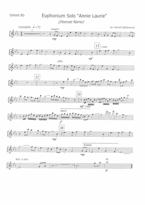Euphonium solo - Annie Laurie (Dearest Name) with full Brass Band accompaniment arr. D. Catherwood