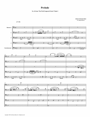 Prelude 24 from Well-Tempered Clavier, Book 2 (Bassoon Quintet)