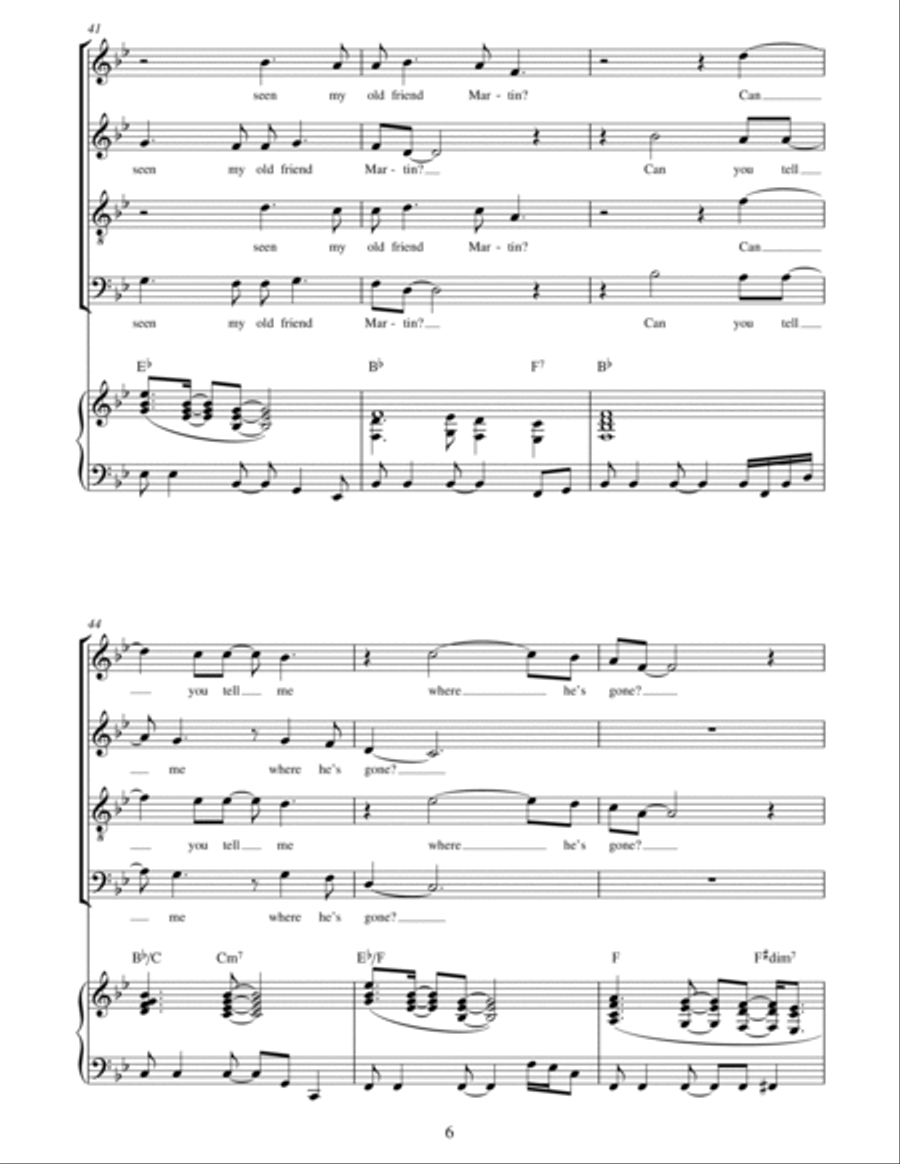 Abraham, Martin And John 4-Part scores gallery preview page 6