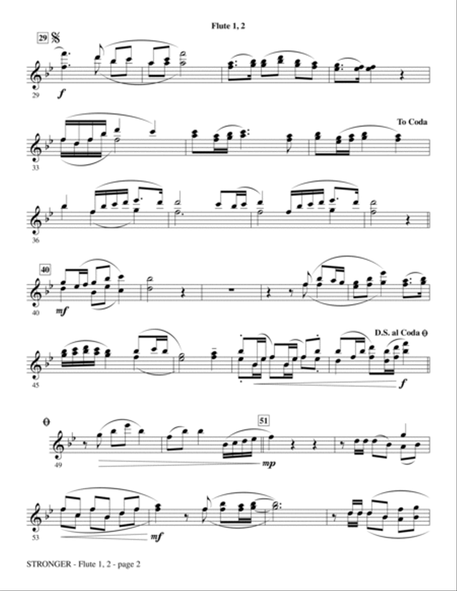 Stronger - Flute 1 & 2 Stronger - Flute 1 & 2 Choir scores gallery preview page 2