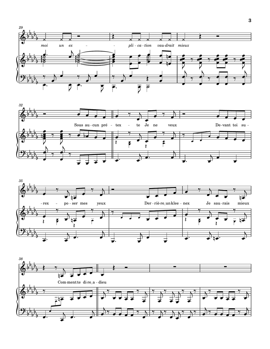 Comment Te Dire Adieu Piano, Vocal scores gallery preview page 3
