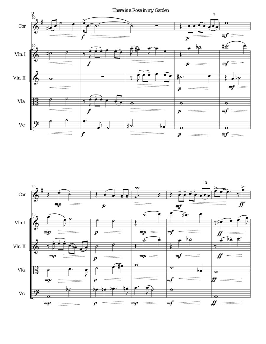 There is a Rose in my Garden for cor anglais and strings Chamber Orchestra scores gallery preview page 2