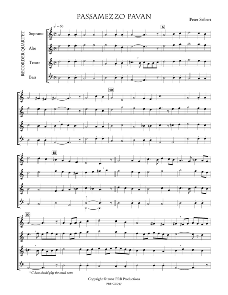 Passamezzo Pavan & Galliard (score and part set)