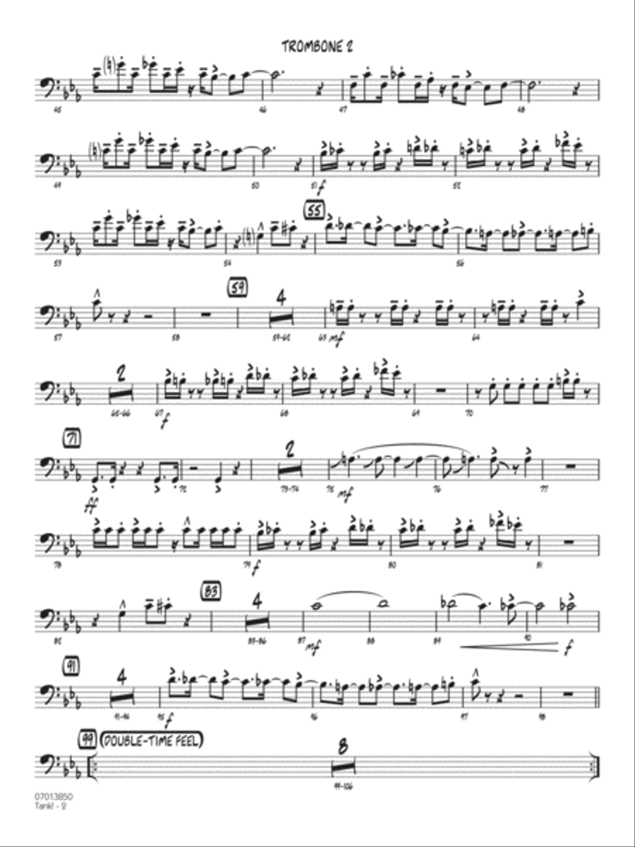 Tank! (from Cowboy Bebop) (arr. John Wasson) - Trombone 2 Jazz Ensemble scores gallery preview page 2