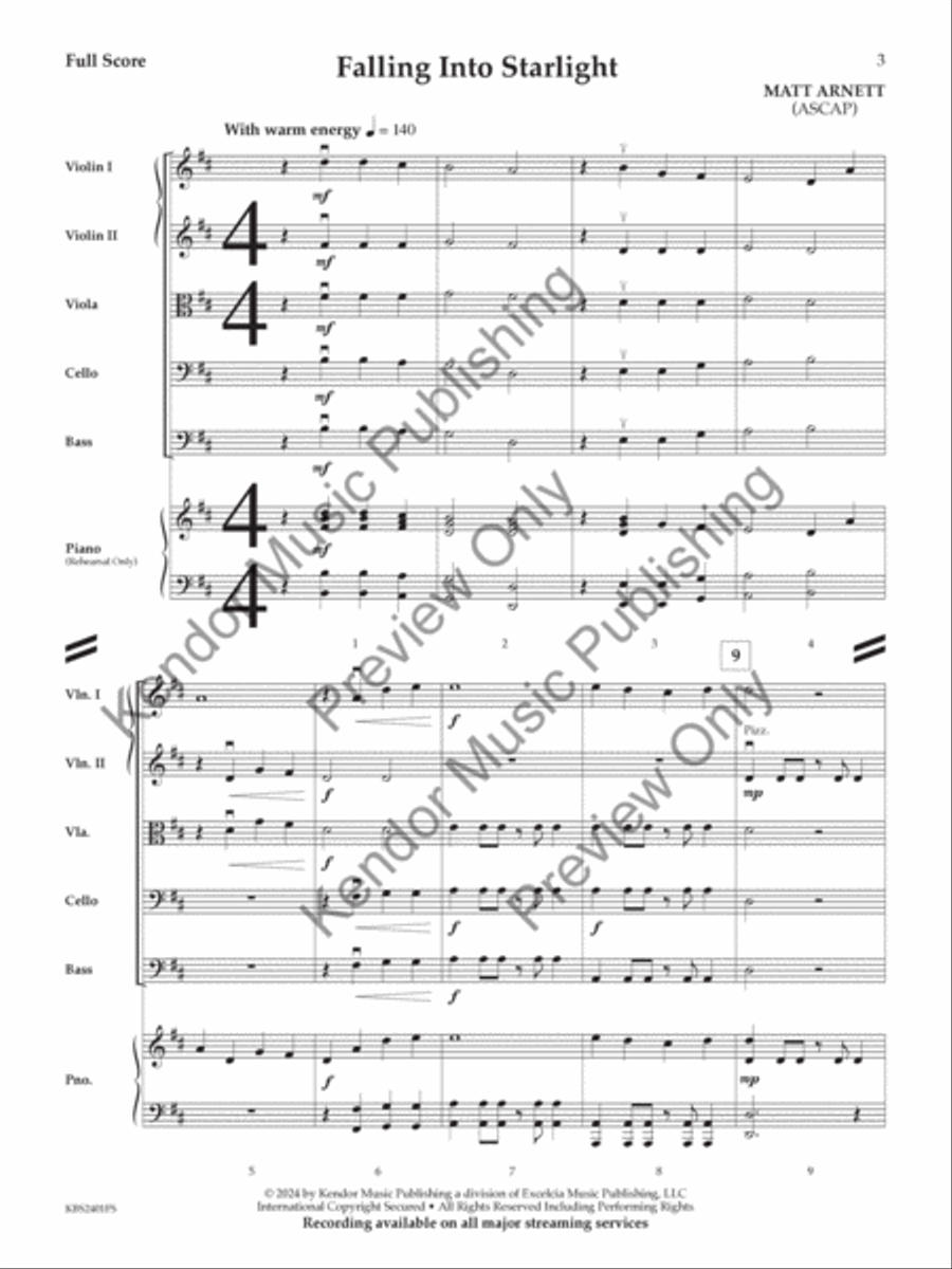 Falling into Starlight Falling into Starlight String Orchestra scores gallery preview page 4