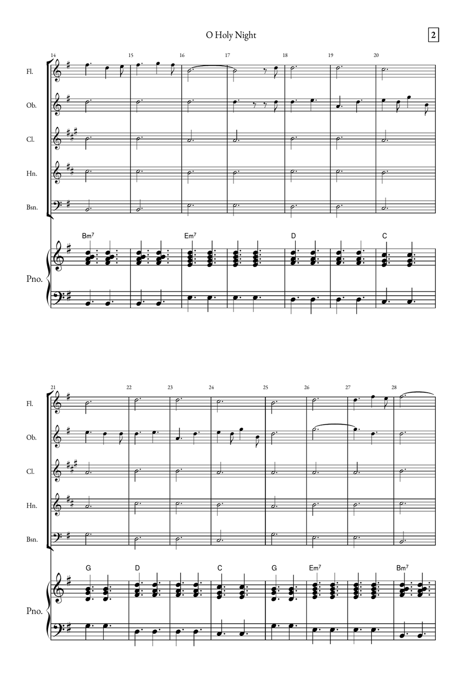 O Holy Night Small Ensemble scores gallery preview page 2