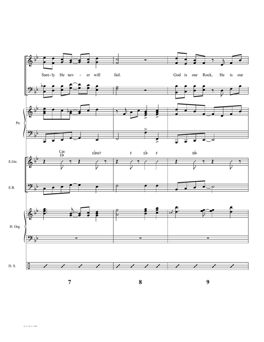 God Is Our Rock - Downloadable Rhythm Score and Parts Rhythm Section scores gallery preview page 5