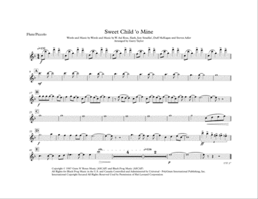 Sweet Child O' Mine Sweet Child O' Mine Marching Band scores gallery preview page 5