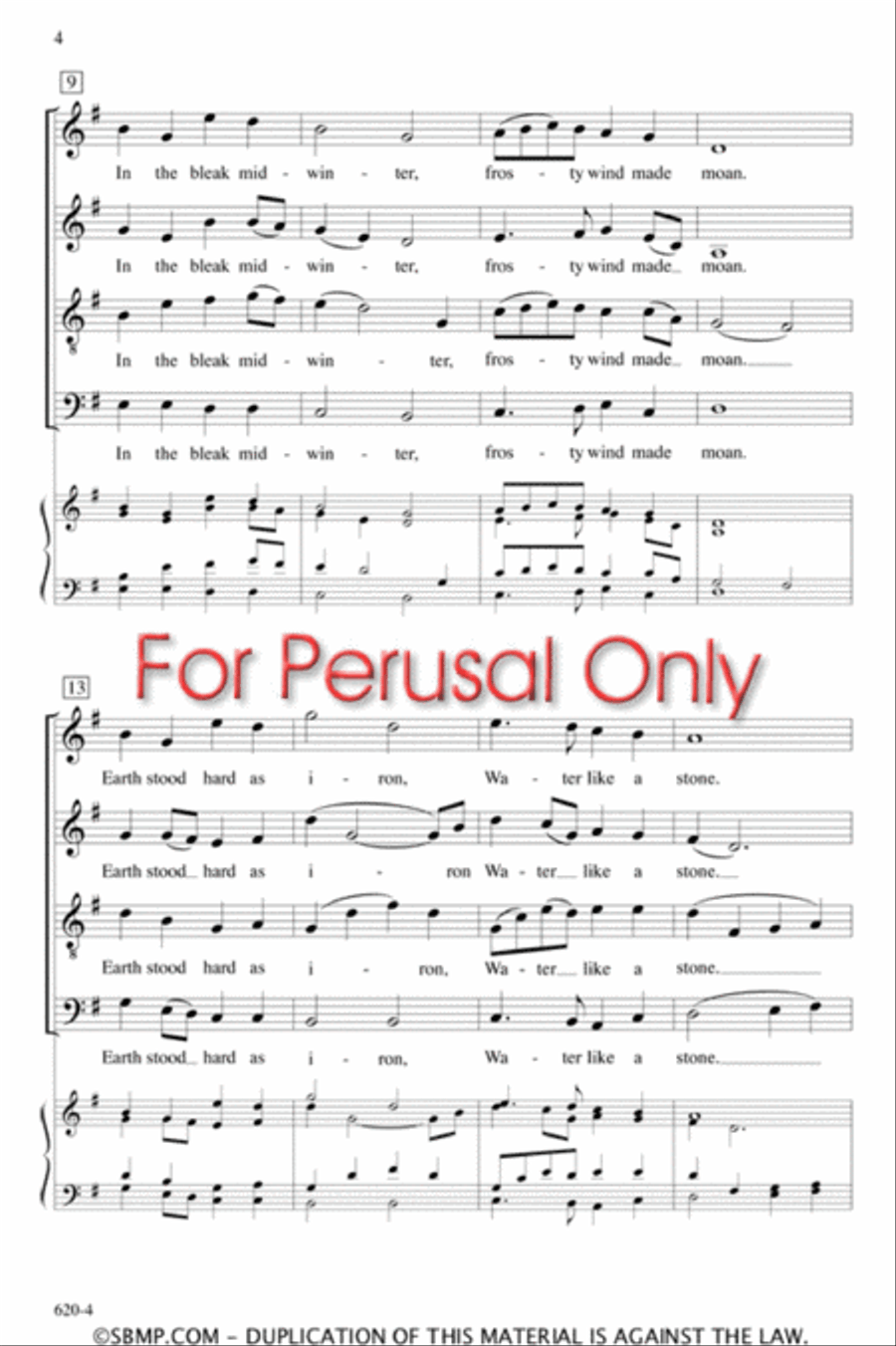In the Bleak Midwinter - SATB Octavo 4-Part scores gallery preview page 3