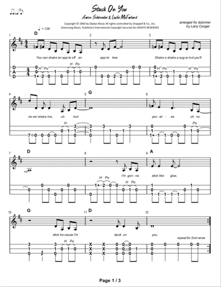 Stuck On You Dulcimer scores gallery preview page 2