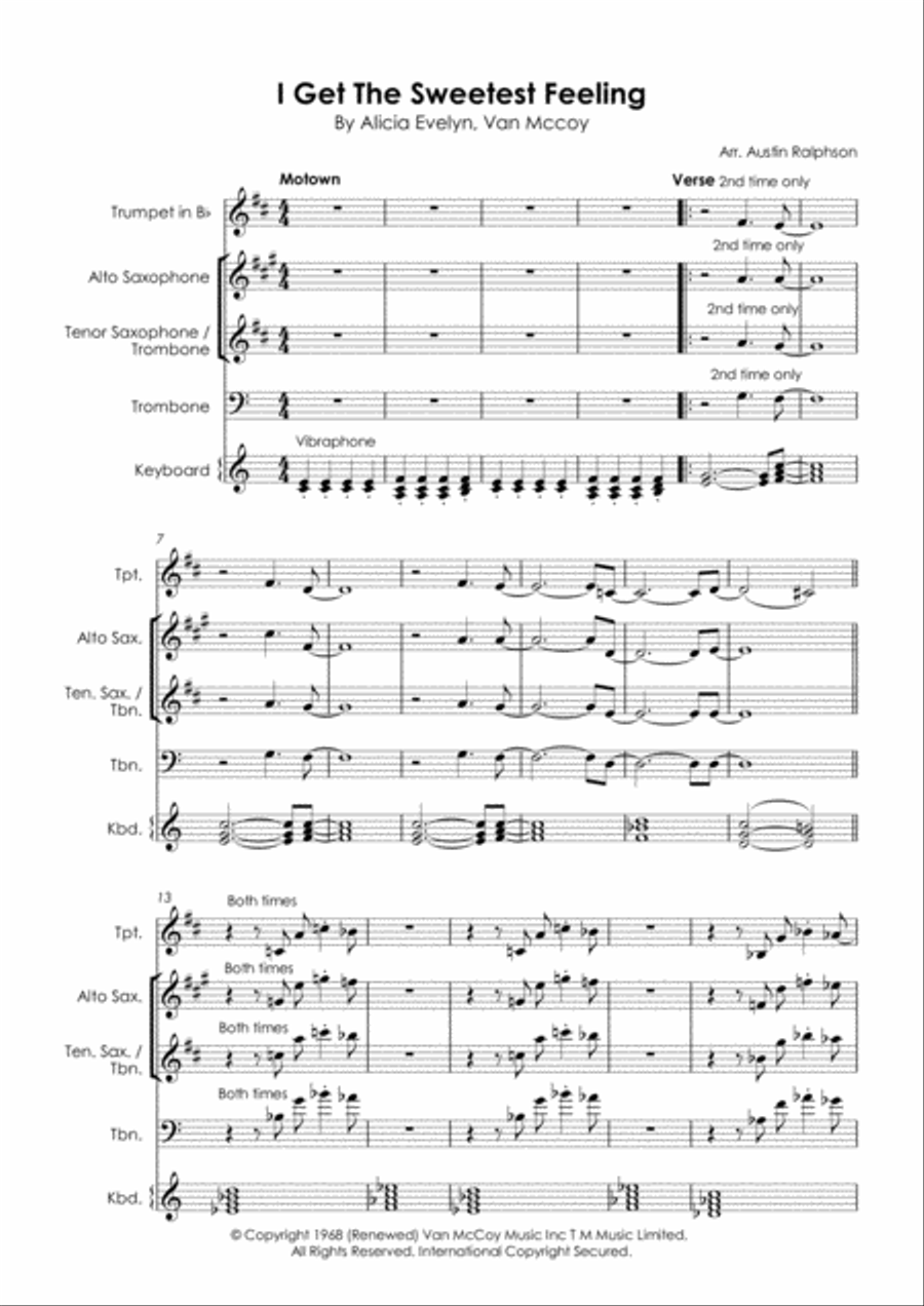 I Get The Sweetest Feeling Tenor Saxophone scores gallery preview page 3
