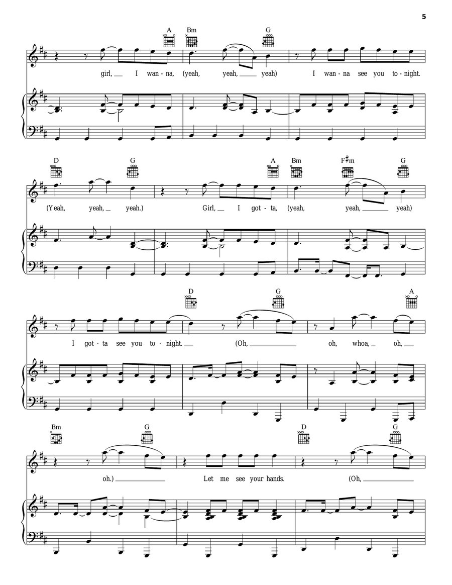 Yeah 3X Yeah 3X Piano, Vocal, Guitar scores gallery preview page 5