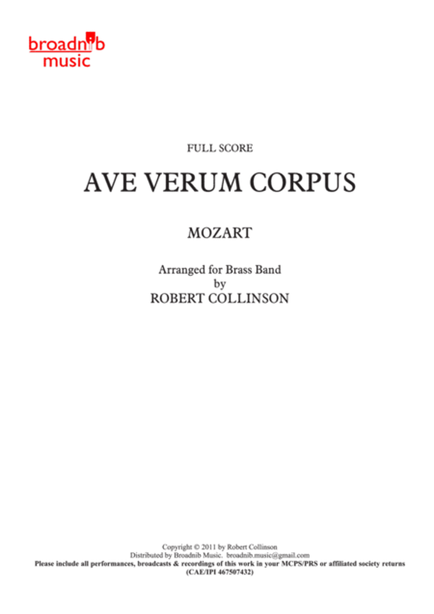 AVE VERUM CORPUS (Mozart) - Score only