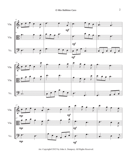 O Mio Babbino Caro (String Trio): Violin, Viola and Cello image number null