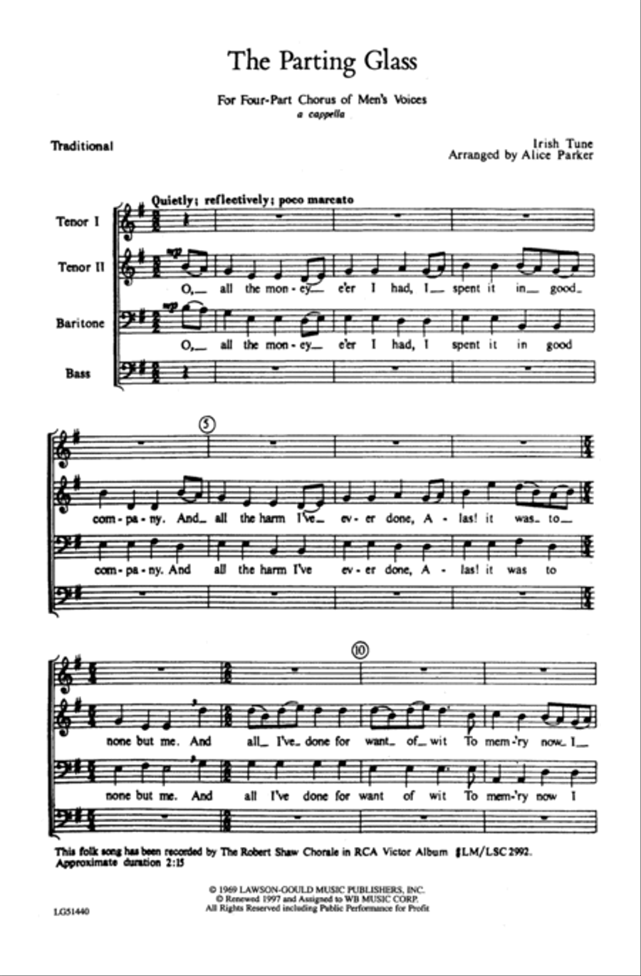 The Parting Glass The Parting Glass Men's Choir scores gallery preview page 9