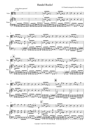 Handel Rocks! for Viola and Piano