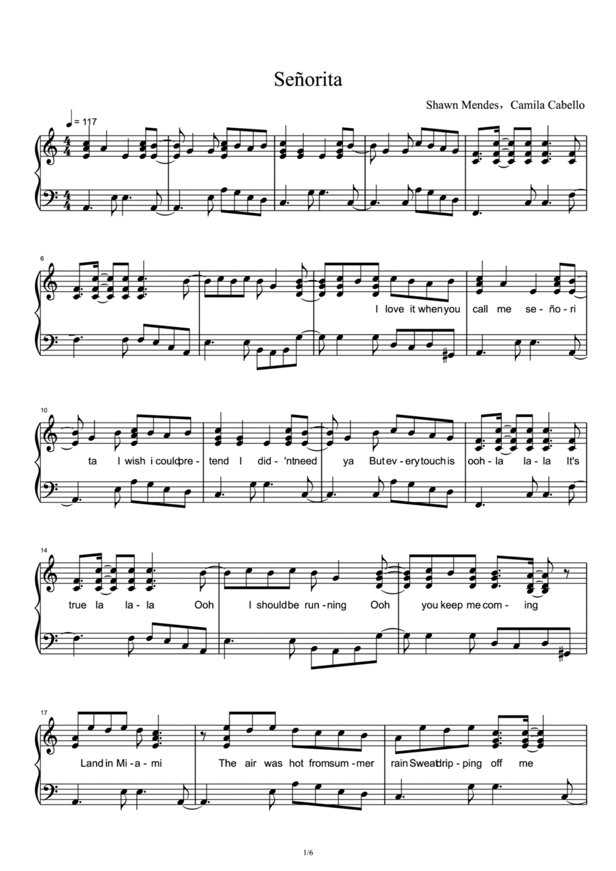 Señorita Voice scores gallery preview page 1