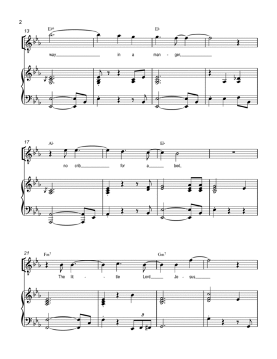 Away In A Manger Voice scores gallery preview page 2