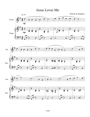 Book cover for Jesus Loves Me (violin solo) with optional piano accompaniment