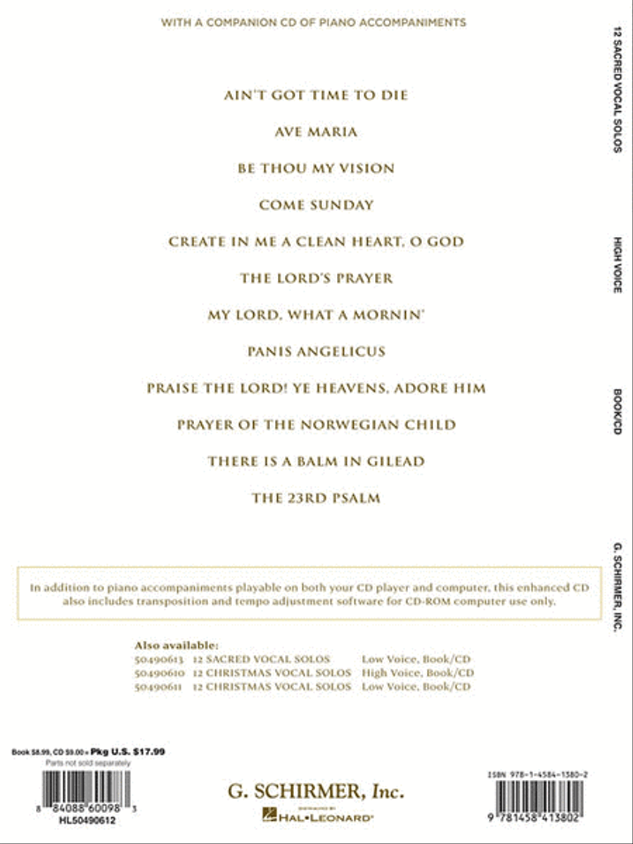 12 Sacred Vocal Solos for Classical Singers