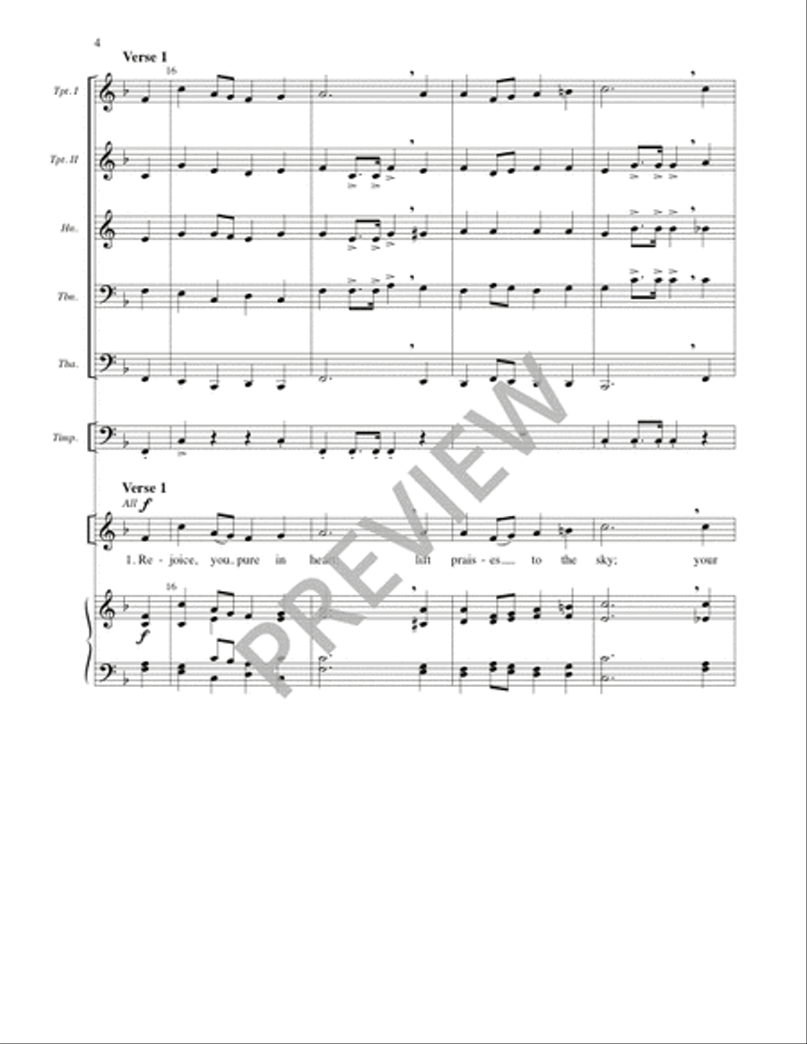 Rejoice, You Pure In Heart - Full Score and Parts 4-Part scores gallery preview page 5