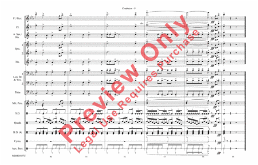 Gonna Fly Now (Theme from Rocky) Marching Band scores gallery preview page 10