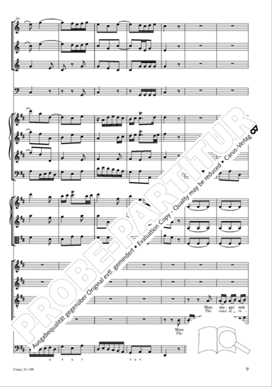The voice of rejoicing and hope (Man singet mit Freuden vom Sieg) 4-Part scores gallery preview page 10