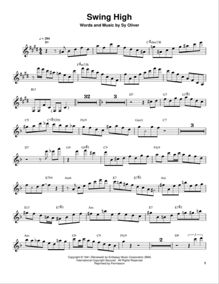 Swing High Swing High Clarinet scores gallery preview page 1