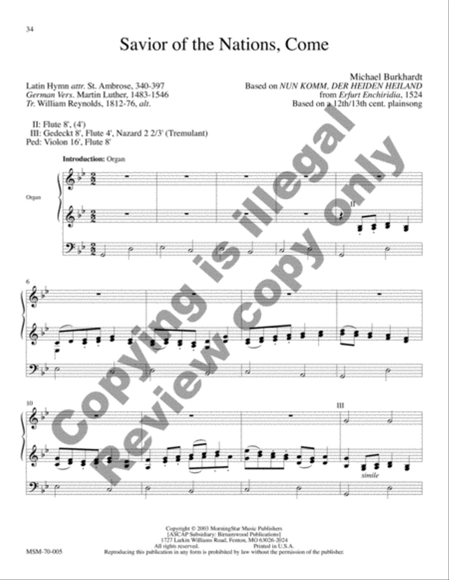 Savior of the Nations, Come (Full Score) Choir scores gallery preview page 19