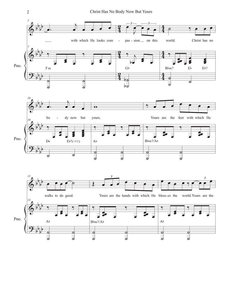 Christ Has No Body Now But Yours (Vocal solo) Christ Has No Body Now But Yours (Vocal solo) Piano, Vocal scores gallery preview page 2