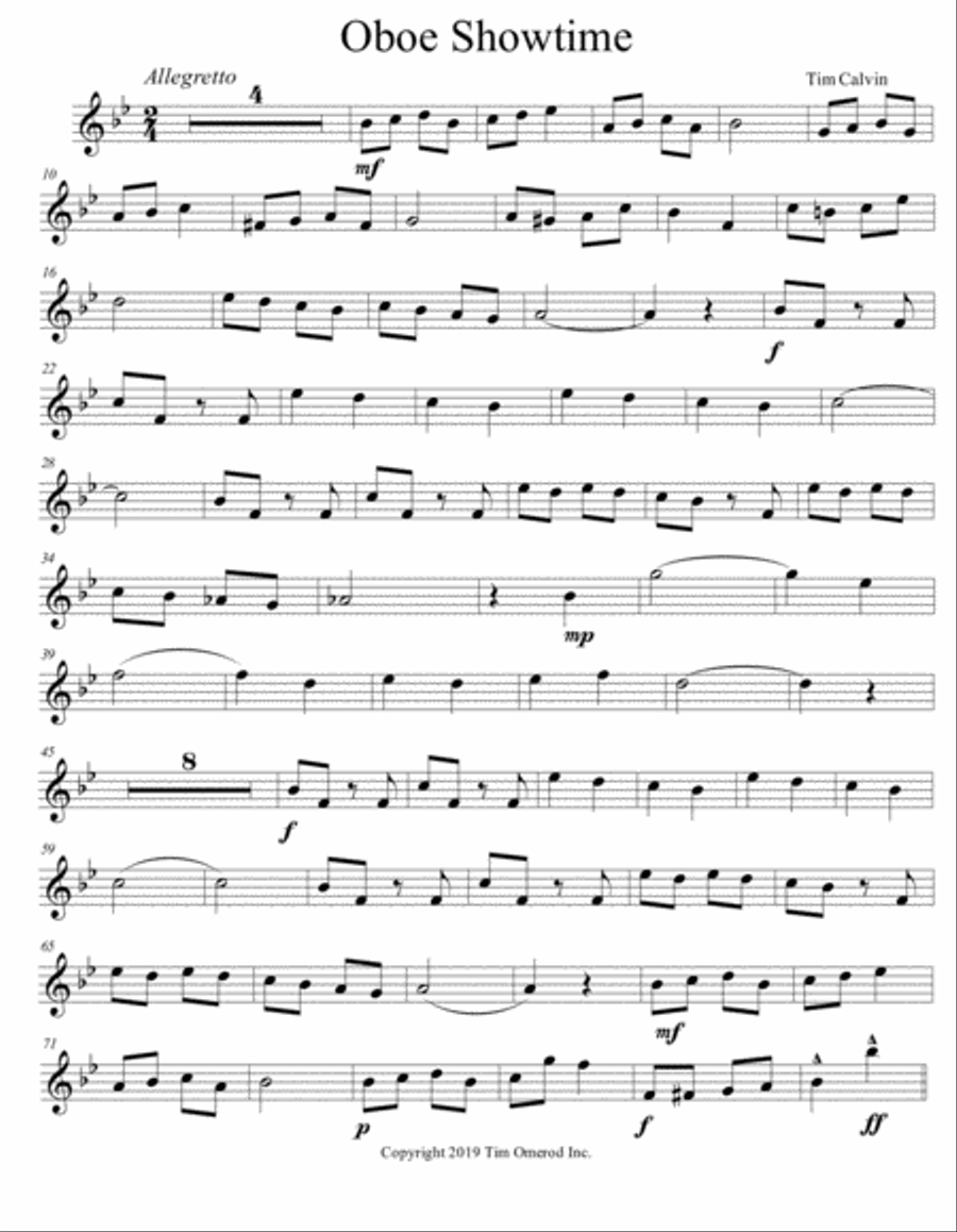 Oboe Showtime Oboe Solo scores gallery preview page 1