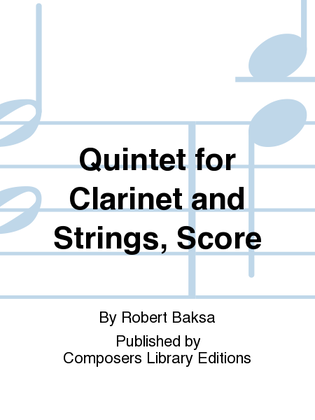 Quintet For Clarinet And Strings