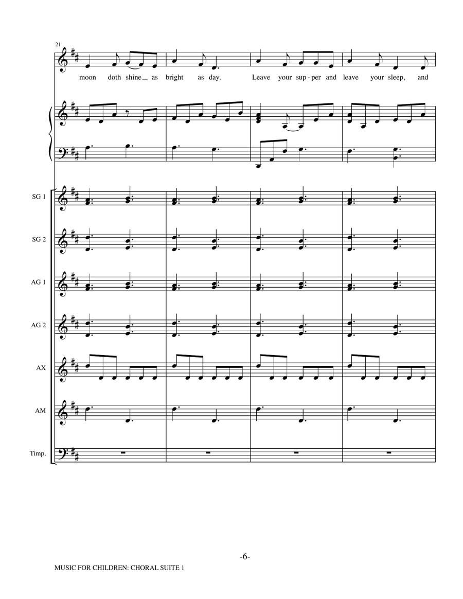 Music for Children (arr. Susan Brumfield) - Score Choir scores gallery preview page 6