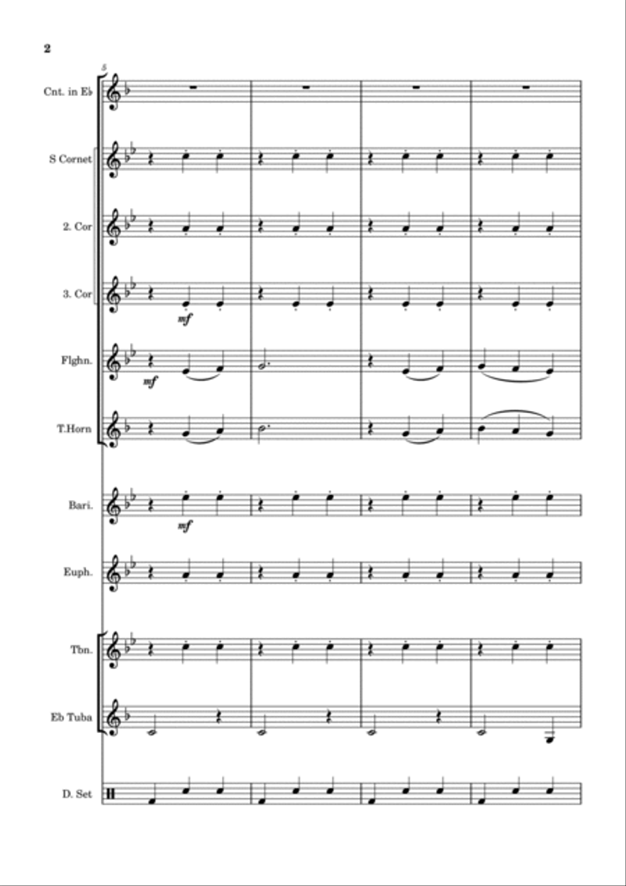 Sweet Caroline Sweet Caroline Brass Band scores gallery preview page 2