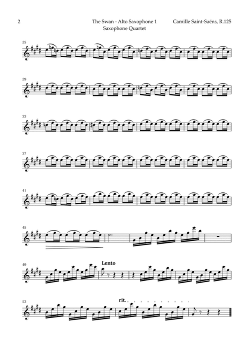 The Swan by Saint-Saëns for Sax Quartet AATB with Chords image number null
