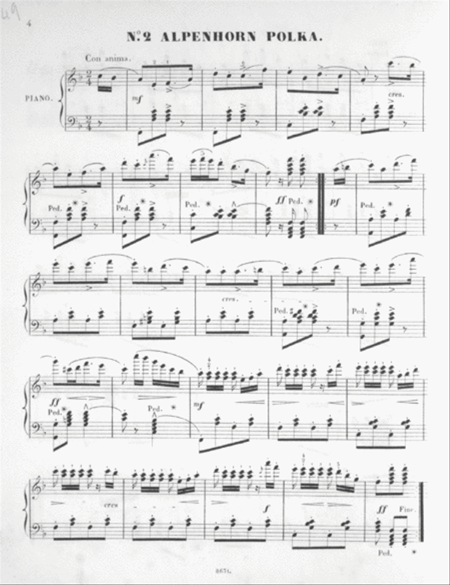 Three Polkas (Camelia, Alpenhorn, und Teufels Polka) Piano Solo scores gallery preview page 4