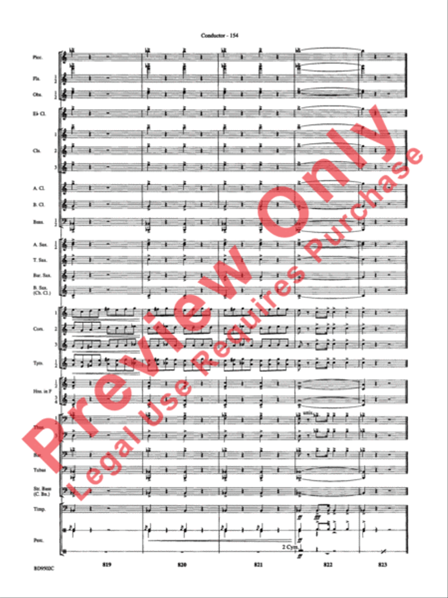 Symphony No. 3 for Band Concert Band scores gallery preview page 157