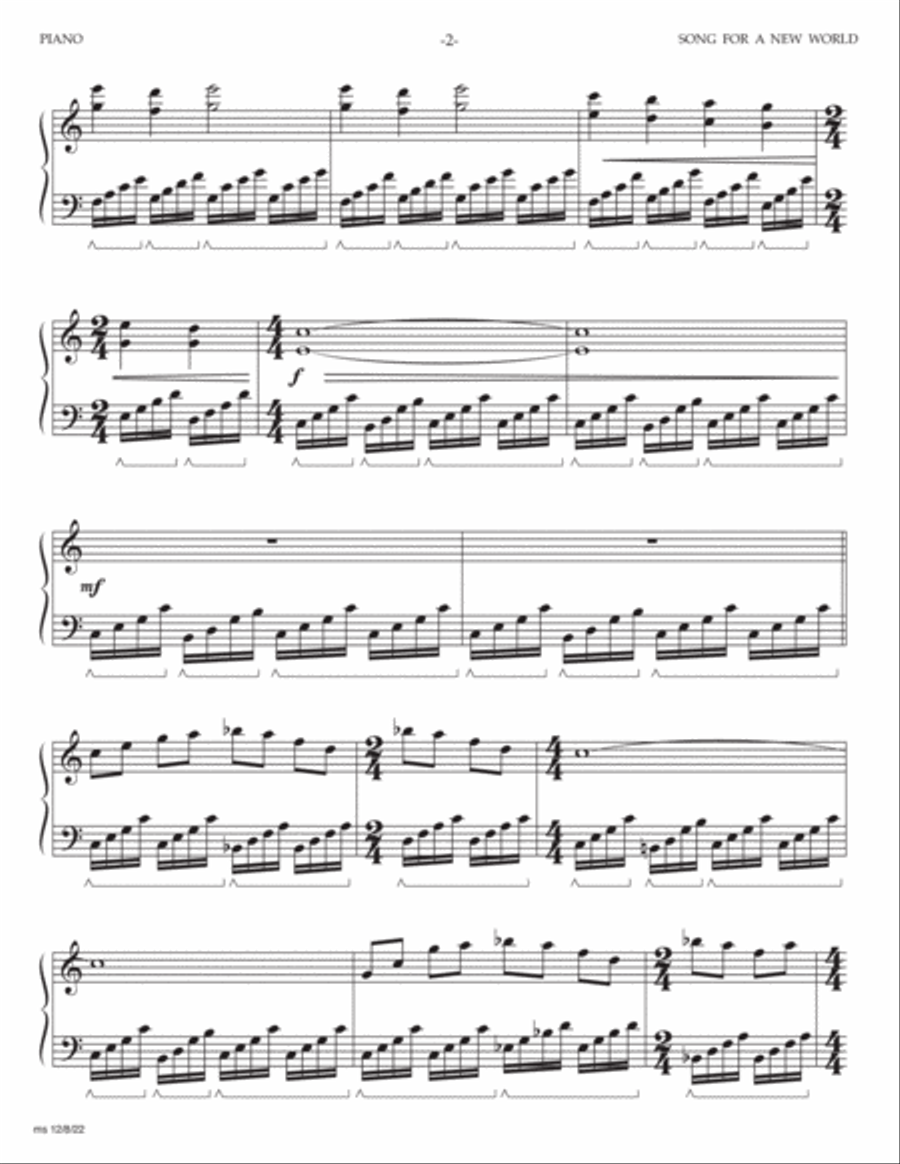 Song For a New World Piano scores gallery preview page 2