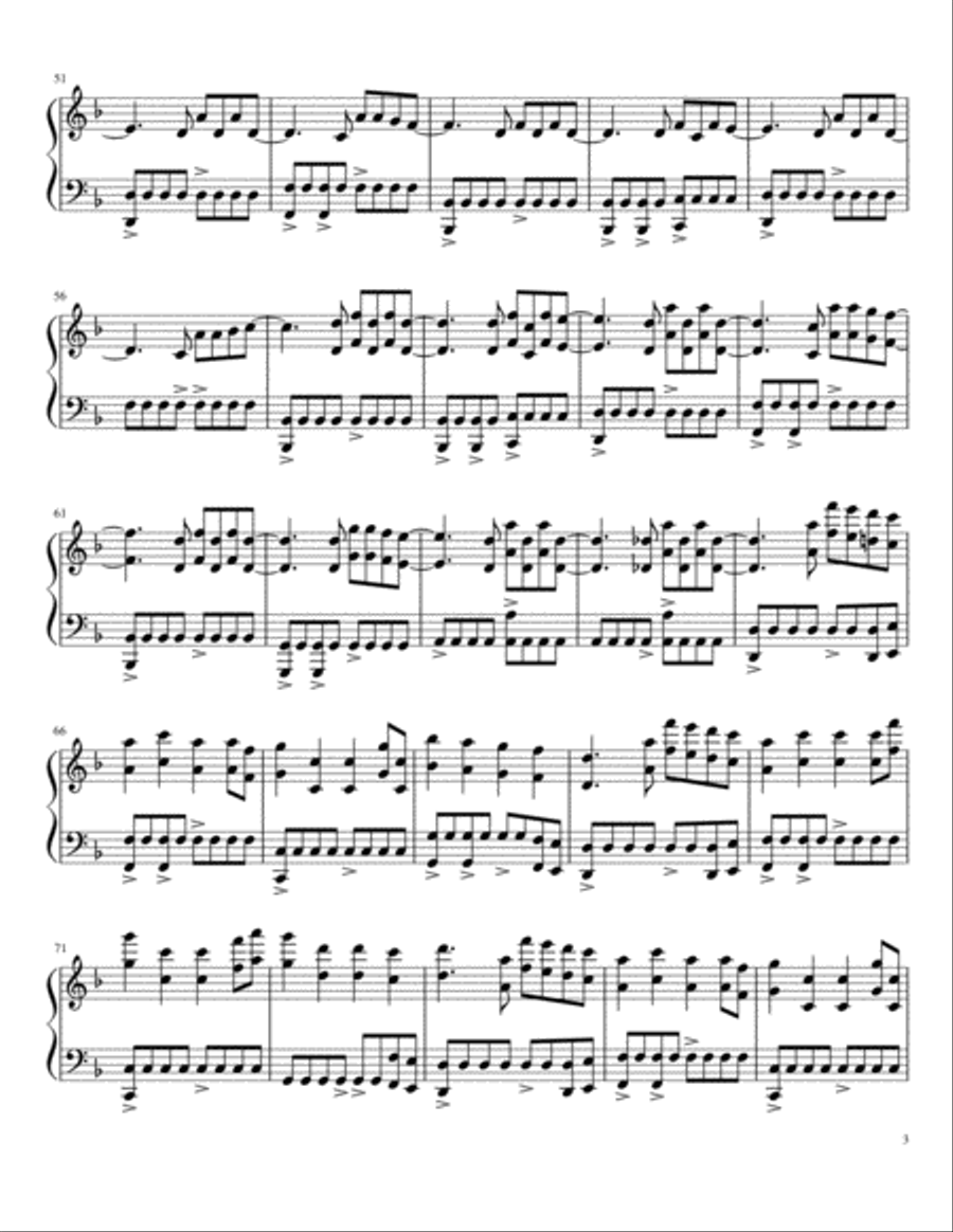 Victory -Two Steps From Hell - Piano Arrangement - Intermediate Difficulty Piano Solo scores gallery preview page 3