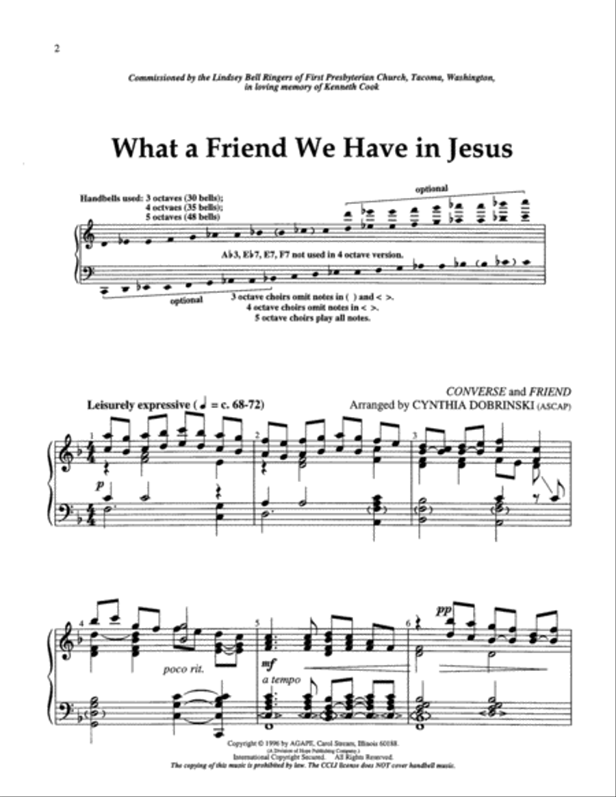 What a Friend We Have in Jesus 5-Octaves scores gallery preview page 2