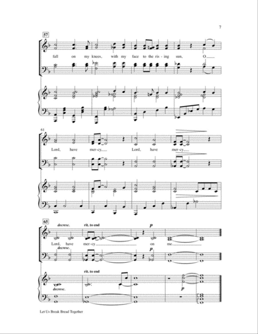 Let Us Break Bread Together 4-Part scores gallery preview page 8