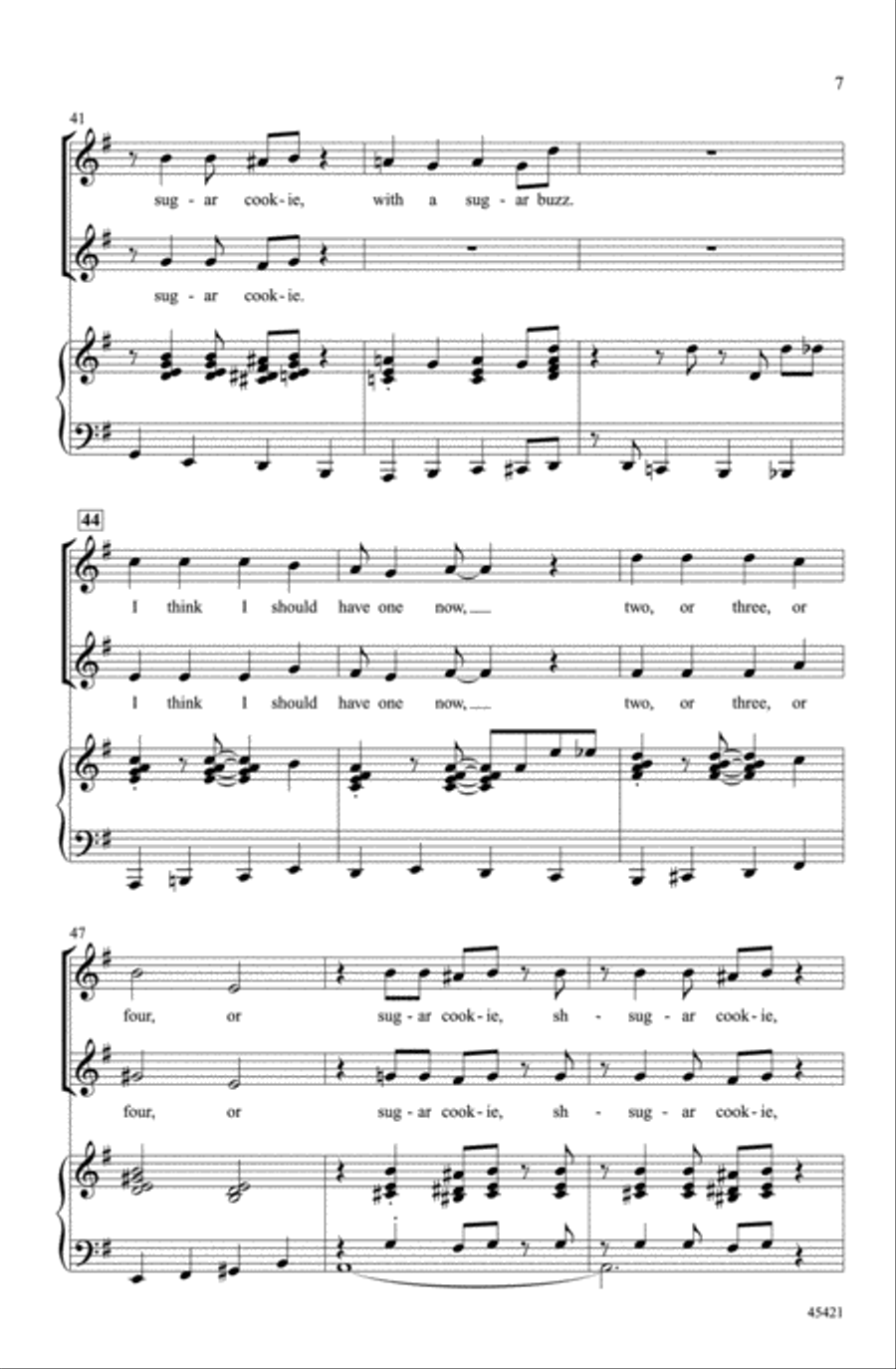Sugar Cookie! Sugar Cookie! Choir scores gallery preview page 6