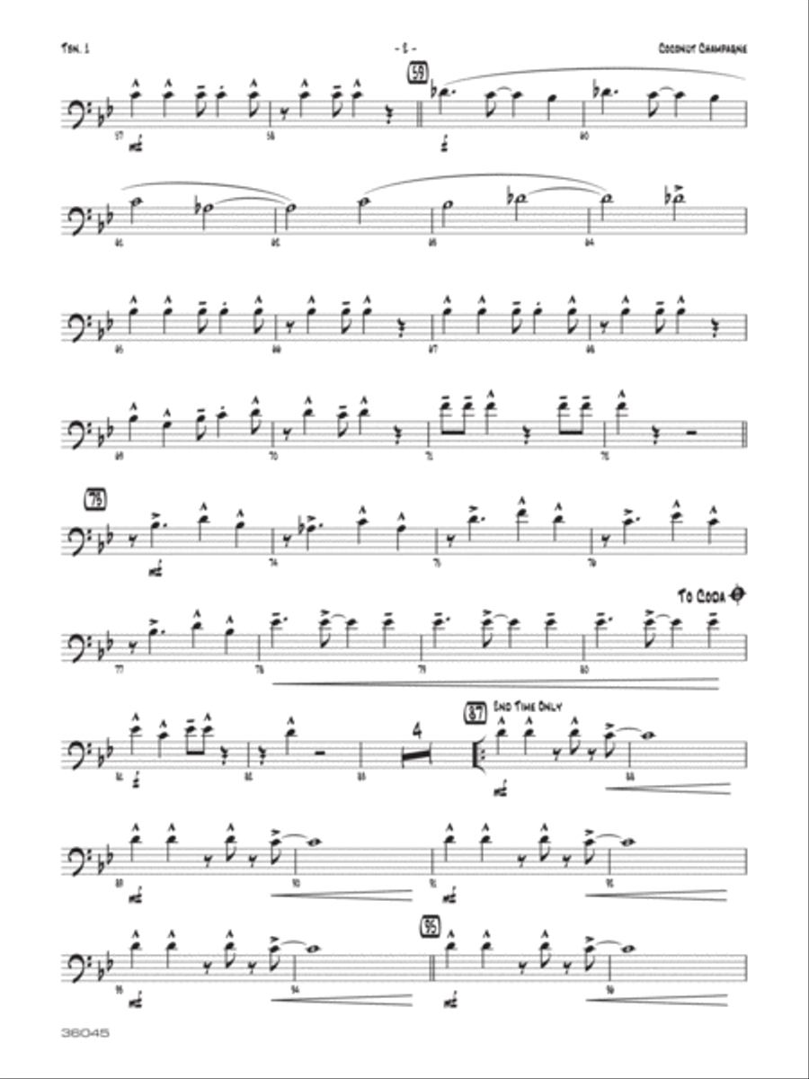 Coconut Champagne: 1st Trombone Jazz Ensemble scores gallery preview page 2