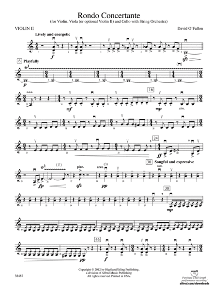 Rondo Concertante: 2nd Violin String Orchestra scores gallery preview page 1