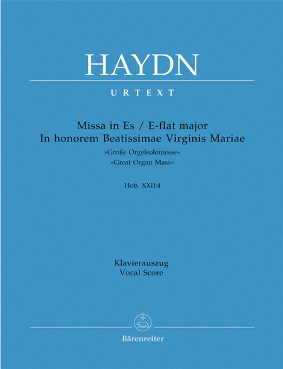 Missa in honorem Beatissimae Virginis Mariae E flat major Hob. XXII:4 'Great Organ Mass' 4-Part scores gallery preview page 1