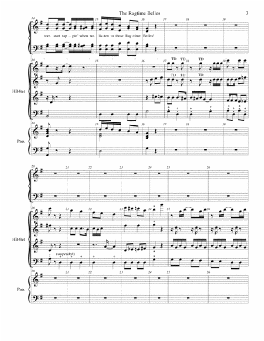 The Ragtime Belles - score 4-Part scores gallery preview page 3