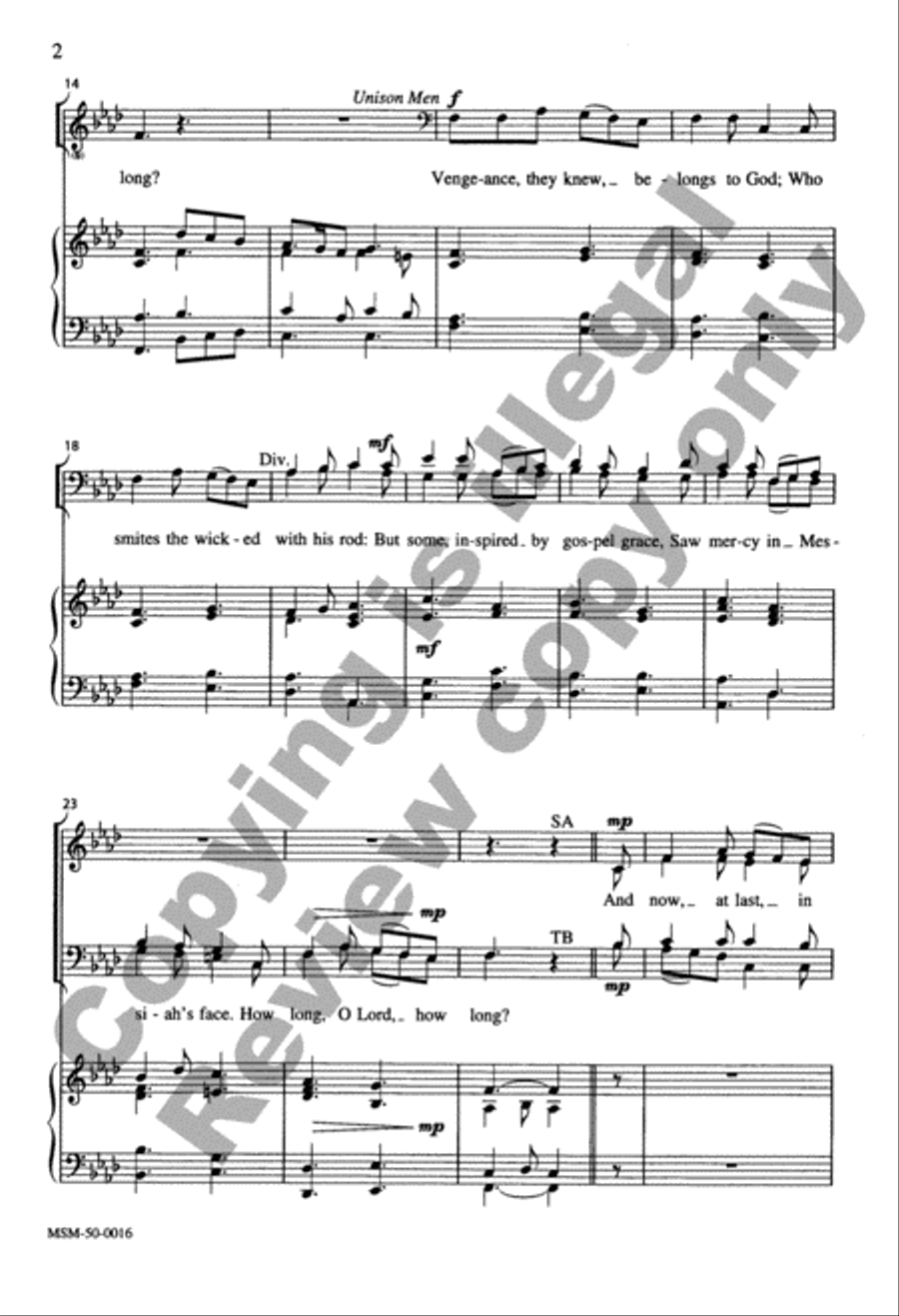 How Long, the Prophets Cried 4-Part scores gallery preview page 3