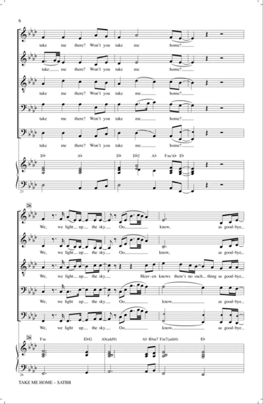 Take Me Home (arr. Roger Emerson) SATBarB scores gallery preview page 5